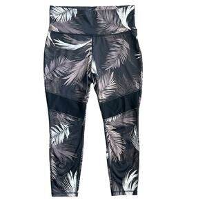 Xersion Women’s Tropical Palm‎ Capri Cropped Leggings Size Large